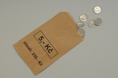 Sáček na mince 5 Kč - papírový