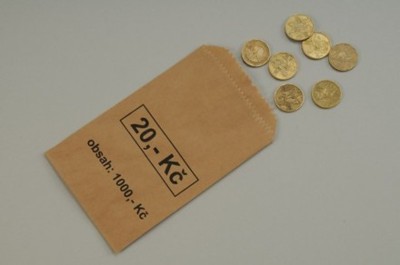 Sáček na mince 20 Kč - papírový