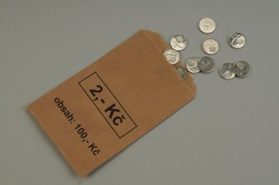 Sáček na mince 2 Kč - papírový