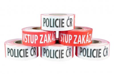 Ohraničovací páska s potiskem Policie ČR