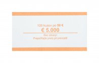 Papírová páska na Euro bankovky 50,-Euro, slovenský potisk