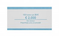 Papírová páska na Euro bankovky 20,-Euro, slovenský potisk